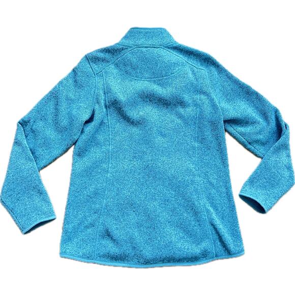 L.L.Bean Teal Blue Fleece Full Zip Women's Sweater Long Sleeve Cozy Warm Knit M - Picture 4 of 4